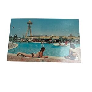 Vintage South of the Border Postcard Sombrero Tower Pool Dillon South Carolina
